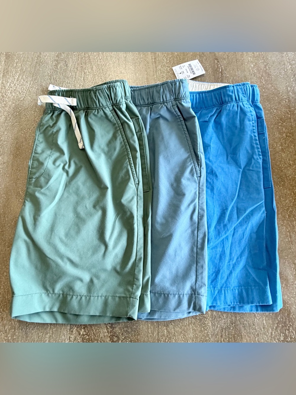 Crewcuts Shorts Boys Size 12 Casual Elastic-Waist - Green, Slate, Blue 3 Pairs